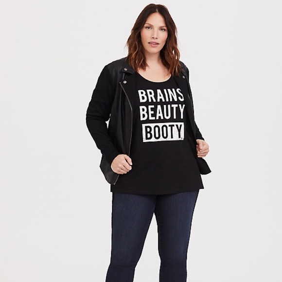 torrid Tops - Torrid “Brains Beauty Booty” Slim Fit T-Shirt